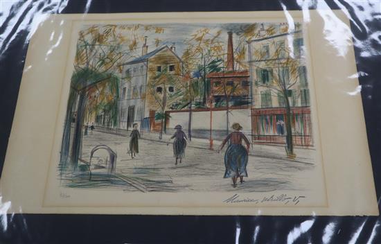 Maurice Utrillo (1883-1955) aquatint, Street scene, signed in the plate, 87/200, 30 x 37cm, unframed